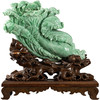 翡翠“百财”大白菜摆件（红木座） 商品缩略图5