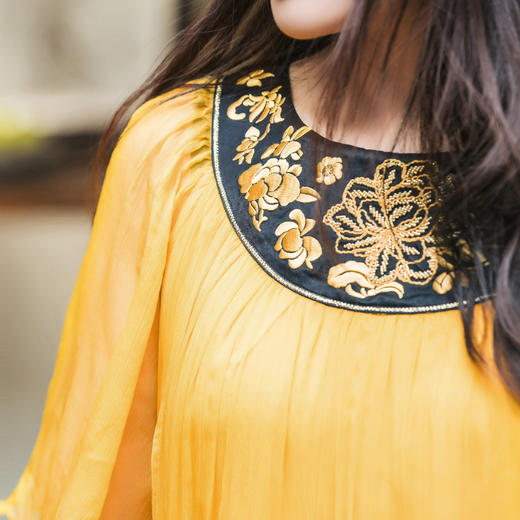 【林栖设计小店】（现货）绣花真丝连衣裙气质新中式宽松显瘦2025夏季新品改良襦裙1952115 商品图5