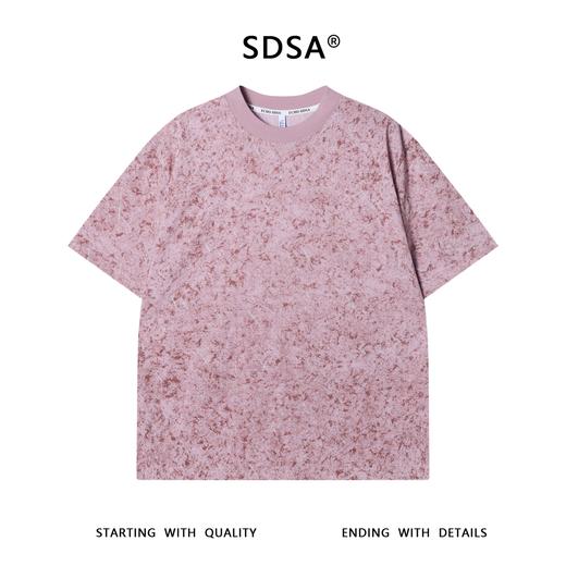 T3329夏季高级感新款韩系扎染流星细闪圆领短袖T恤百搭潮流套头上衣 商品图1