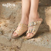 预售10天|Safiya/索菲娅2025时尚绣花皮带扣露趾外穿休闲平底勃肯凉拖 SFD2110357 商品缩略图3