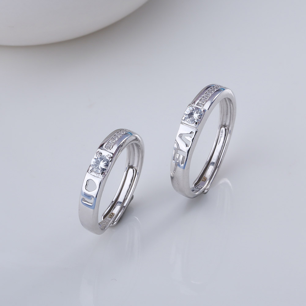 【宏艺珠宝】挚爱铭心情侣对戒·银s925戒指