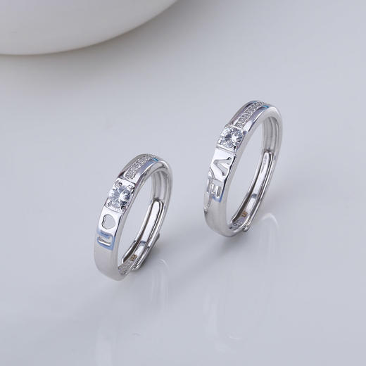 【宏艺珠宝】挚爱铭心情侣对戒·银s925戒指 商品图0