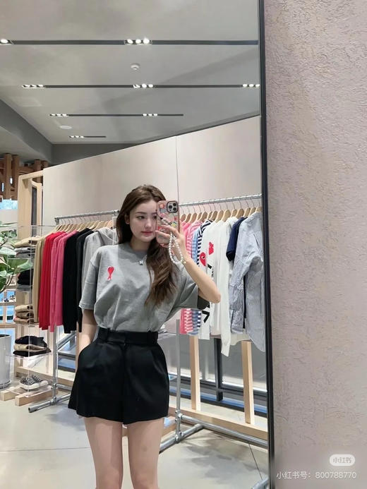 【5月6日 下午14:00 秒杀】返场 Ami纯棉 精梭棉 宽版 情侣T恤 商品图6