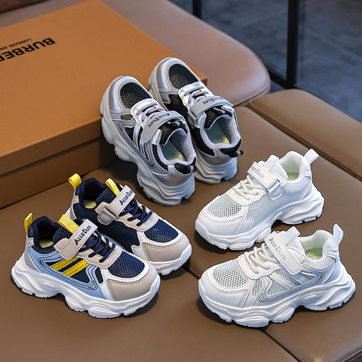 儿童校园小白鞋运动鞋秋季透气耐磨老爹鞋男女童防滑软底跑步鞋24-37 商品图1