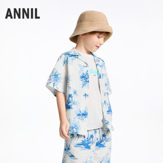 【实体店同款】男童翻领短袖上衣夏季新款安奈儿童装AB521649 商品图1