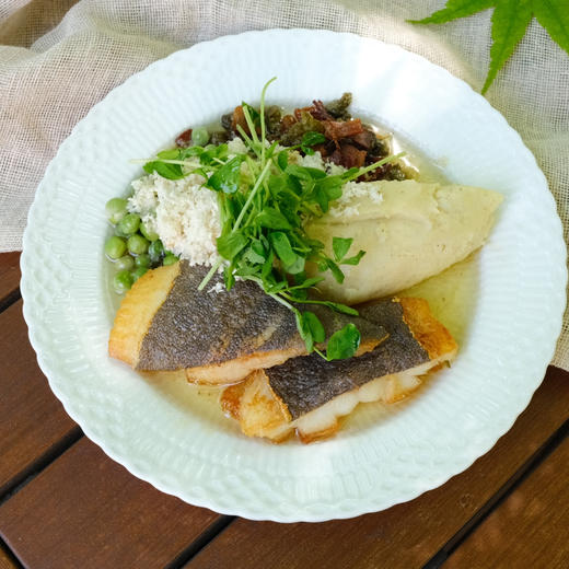 香煎格陵兰比目鱼Halibut with capers & bacon 商品图1