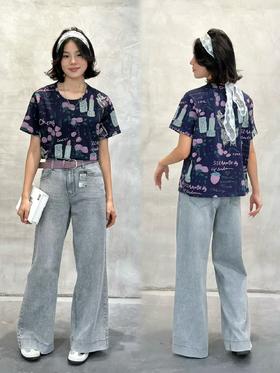 T56320#复古数码印花百搭T恤