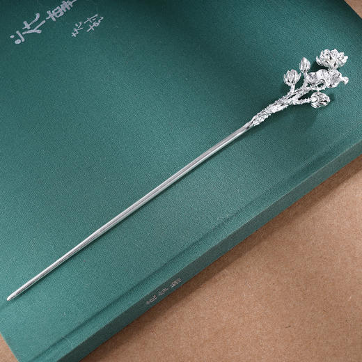 子佩集S990银【莲香妙凝】发簪【CA0011-2】纯银莲花荷花2504 商品图2