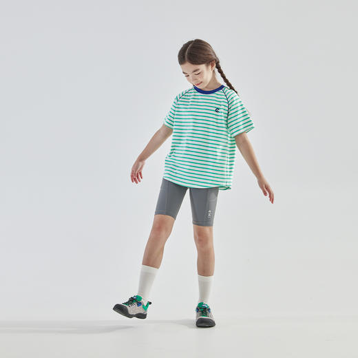 cicochild2025夏新款亲子中大女童亲肤精梳棉条纹短袖T恤 商品图4