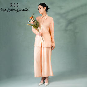 郭培成衣品牌精品系列粉雾轻纱法式慵懒风衬衫套装