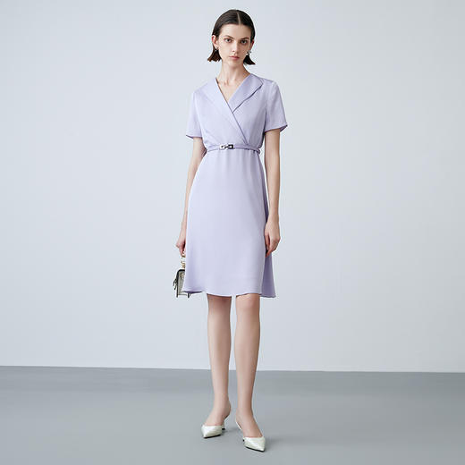 EITIE爱特爱夏季新款气质翻领通勤显瘦百搭连衣裙7807524 商品图1