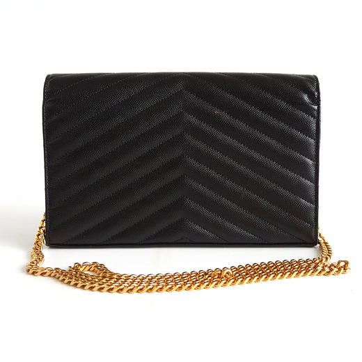 【95新】YSL圣罗兰ENVELOPE中号22cm黑金鱼子酱woc信封包链条包女士现售价：5780！170425AI04 商品图3