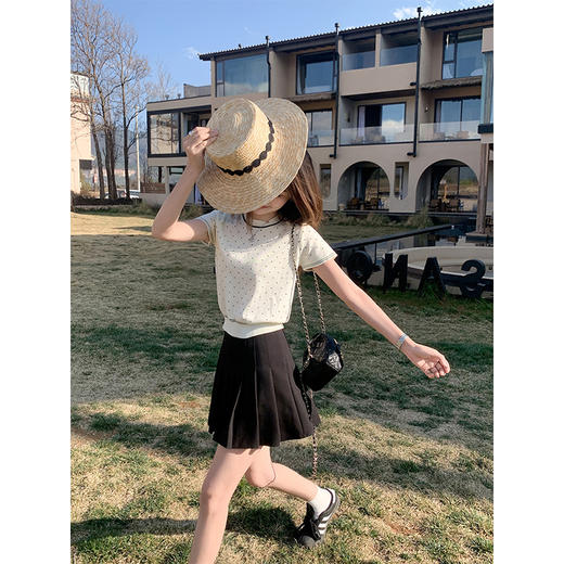 【129元任选2件】现货！2色针织波点短袖 商品图3