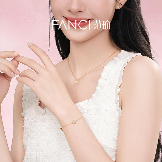 FANCI范琦 幸运甜心手链 925银四叶草爱心手饰 商品图3