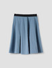 Margaret Howell  湖蓝色/红陶色意制轻量瑞士丝棉宽褶半裙 商品缩略图7