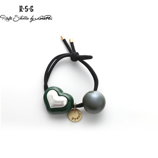 RSG郭培成衣品牌百搭高弹力双色爱心圆球头绳 商品图3