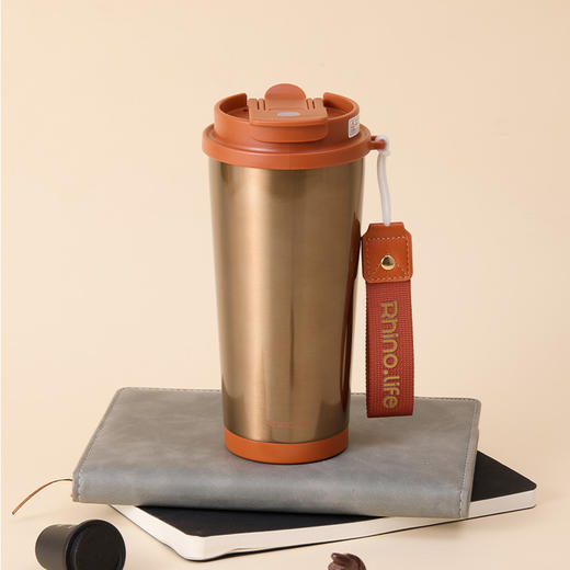 TD50203820  独角犀 Rhino.life我犀艺术家系列 双饮咖啡杯 鎏金橙 500ml 商品图8