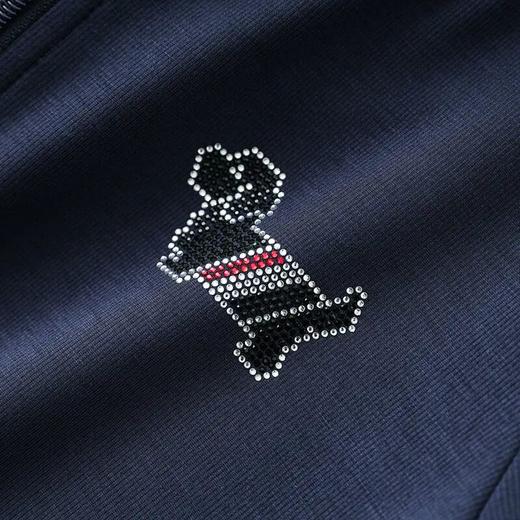 【高货wl】全新升级【铂金会员293/天猫399/差价106】(99231) 洛诗琳洋气镶钻小狗连帽上衣休闲运动松紧腰阔腿裤套装 商品图3