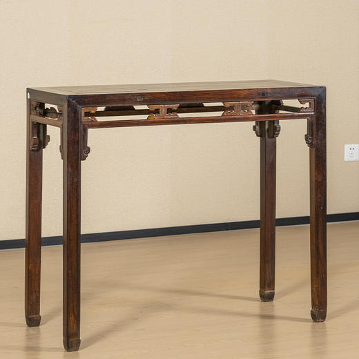 清	红木嵌黄杨木卡子花四面平条桌 商品图1