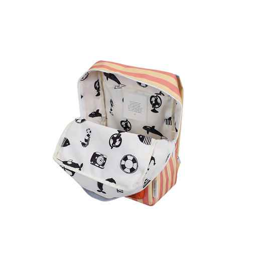 Sticky Lemon小柠檬 深海系列 中号 条纹（粉/麦黄）儿童背包 适合4岁+ SL1802277 商品图1