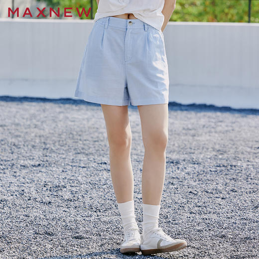 【短裤】棉麻斯文短裤 1P2224205 商品图0