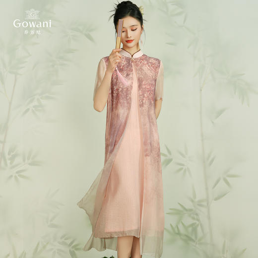 乔万尼真丝连衣裙桑蚕丝100%新中式假两件设计EM2E873 商品图1