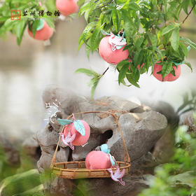 苏州博物馆 毛绒鹤桃挂件