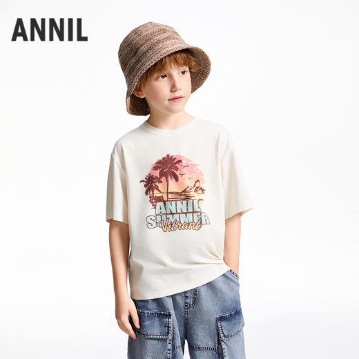 【实体店同款】男童圆领短袖针织衫夏季新款安奈儿童装AB521645 商品图2