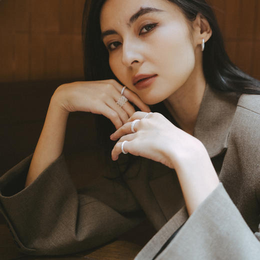 【明星同款】alodia.co 品牌直发 纱织蕾丝戒指 925银网纱编织工艺开口可调节 商品图1