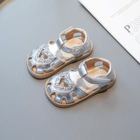 【时尚新品，清凉舒适】夏季新款宝宝包头沙滩鞋 女童软底凉鞋 中小童防滑平底鞋-QQ