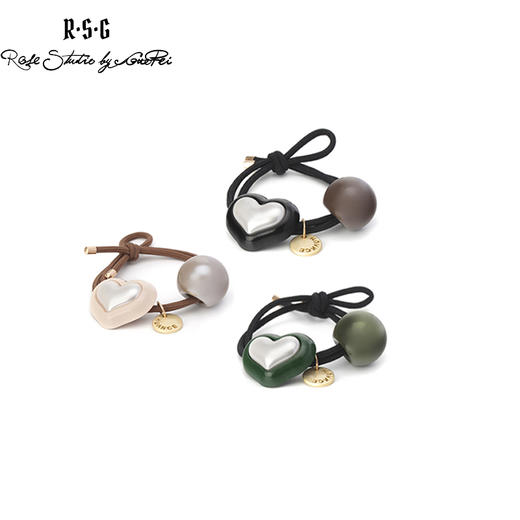 RSG郭培成衣品牌百搭高弹力双色爱心圆球头绳 商品图0