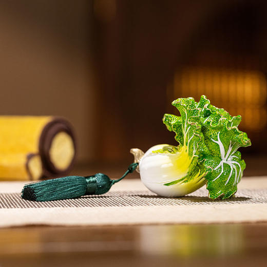 朱炳仁铜 小白菜 家居饰品桌面装饰品白菜玄学小摆件手把件礼品 商品图2