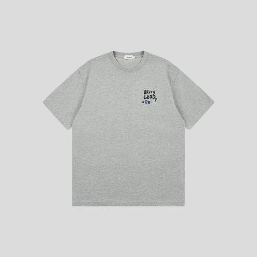 GOODBAI Have a Good Rest slogan印花撞色圆领oversize短袖T恤 商品图1