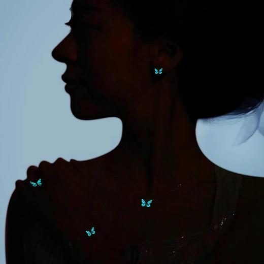 Fanci范琦蝶光耳钉女银耳饰新款夜光蝴蝶礼物送闺蜜女生 商品图5