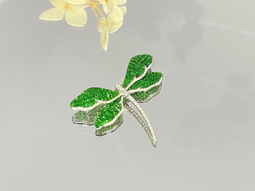 「蜻蜓」 沙弗莱钻石隐形镶嵌胸针 商品图1