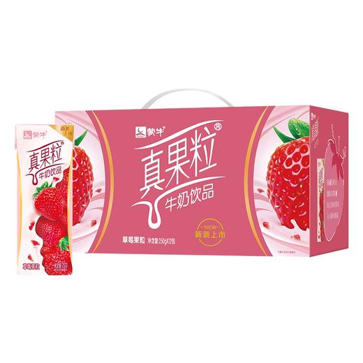 蒙牛真果粒牛奶饮品 草莓果粒 250ml*12盒 商品图0