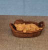 治愈小猫咪°黄杨镶胡桃木摆件 商品缩略图0