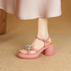 【预售5天】露趾厚底防水台仙女凉鞋，真皮水钻高跟粗跟罗马鞋MLD&AM935 商品缩略图3