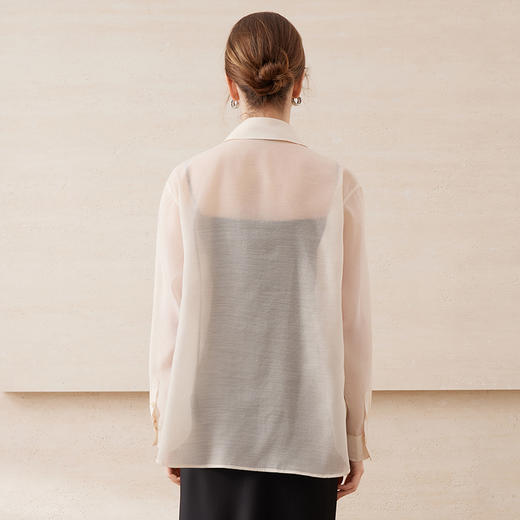 EITIE爱特爱清爽网纱薄透防晒衬衫宽松显瘦百搭夏季新款B2509606 商品图5