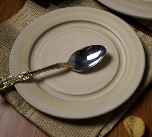 拉丝米黄浅盘 7寸 商品图0