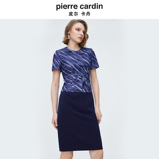 [皮尔卡丹女装]连衣裙酒红优雅羊毛高级感通勤场合裙子 商品图4