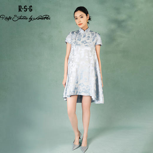 郭培成衣品牌精品系列新中式玫瑰盘扣斜襟改良旗袍 商品图4