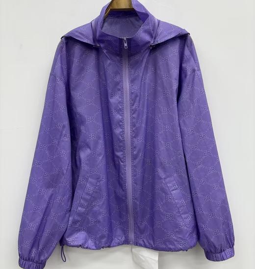 MC连帽满印长袖风衣外套50401（紫）夏季952010720321 商品图4