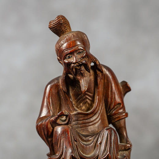 清	黄杨木雕渔翁人物摆件 商品图1