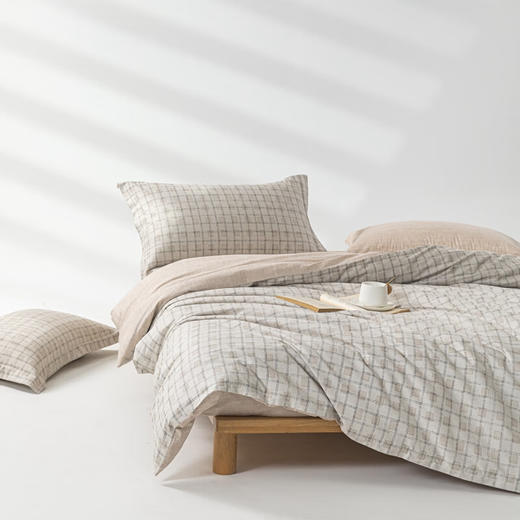 【分仓直发包邮】无印良品60支新疆长绒棉四件套（经典格/牛仔格）MJ-T2024-0291 商品图2