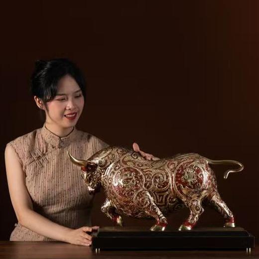 朱炳仁铜 四喜神牛 大师监制款 铜牛摆件 非遗铜雕家居商务礼品 商品图4