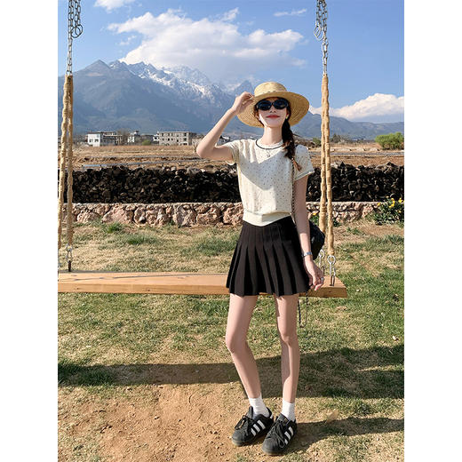 【129元任选2件】现货！2色针织波点短袖 商品图4