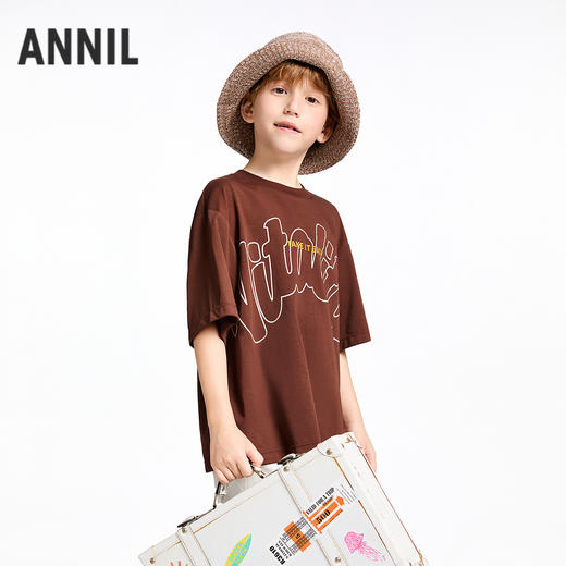 【实体店同款】男童圆领短袖针织衫夏季新款安奈儿童装AB521643 商品图1