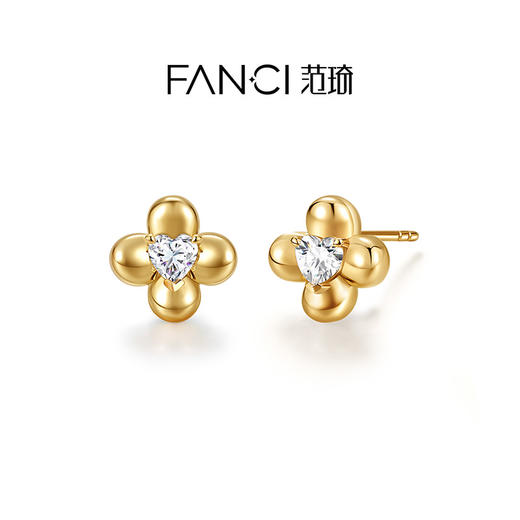 FANCI范琦 幸运甜心耳钉 925银花朵耳饰 商品图0