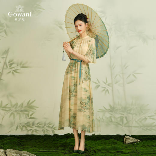 乔万尼真丝连衣裙新款100%桑蚕丝国风设计EM2E876 商品图3